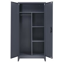 STEELEN Μεταλλική Ντουλάπα 70x40x181cm Πάχους 0.6mm/0.8mm (πάτωμα) Γαλβανιζέ με Χώρισμα και Ρυθμιζόμενα Πόδια - 5 Αποθηκευτικοί Χώροι Ανθρακί Ματ