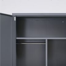 STEELEN Μεταλλική Ντουλάπα 70x40x181cm Πάχους 0.6mm/0.8mm (πάτωμα) Γαλβανιζέ με Χώρισμα και Ρυθμιζόμενα Πόδια - 5 Αποθηκευτικοί Χώροι Ανθρακί Ματ