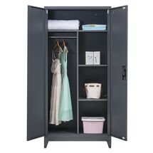 STEELEN Μεταλλική Ντουλάπα 70x40x181cm Πάχους 0.6mm/0.8mm (πάτωμα) Γαλβανιζέ με Χώρισμα και Ρυθμιζόμενα Πόδια - 5 Αποθηκευτικοί Χώροι Ανθρακί Ματ