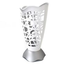 BAMA Ιταλίας Ομπρελοθήκη Πλαστική Ø30x60.5cm με Διάτρητη Επιφάνεια Λευκό-Ασημί