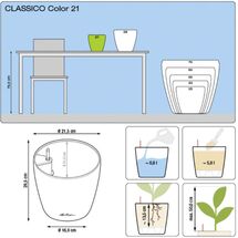 LECHUZA Classico 21 Επιτραπέζια Γλάστρα Ø21.5x20.5cm Αυτοποτιζόμενη SAND BROWN Γερμανίας