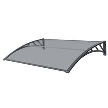 VESTA Στέγαστρο Πόρτας/Παραθύρου 100x80cm Πλαστικό ABS Αλουμίνιο Πάχους 1mm Πολυκαρμπονικό Πάνελ Πάχους 5mm 3.73kg Ανθρακί-Διάφανο Ανθρακί