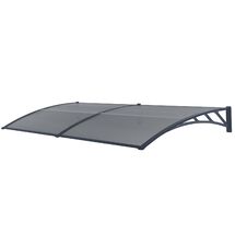 VESTA Στέγαστρο Πόρτας/Παραθύρου 200x100cm Πλαστικό ABS Αλουμίνιο Πάχους 1mm Πολυκαρμπονικό Πάνελ Πάχους 5mm 6.70kg Ανθρακί-Διάφανο Ανθρακί