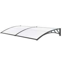 VESTA Στέγαστρο Πόρτας/Παραθύρου 240x100cm Πλαστικό ABS Αλουμίνιο Πάχους 1mm Πολυκαρμπονικό Πάνελ Πάχους 5mm 7.6kg Ανθρακί-Διάφανο