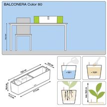 LECHUZA Balconera Color80 Ζαρντινιέρα 79x19x19cm Αυτοποτιζόμενη με 2 Δοχεία Φύτευσης Light Grey Γερμανίας