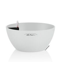 LECHUZA Cubeto Color30 Επιτραπέζια Γλάστρα Ø30x13.5cm Αυτοποτιζόμενη με Δοχείο Φύτευσης 4.5lt QUARTZ WHITE με Όψη Πέτρας Γερμανίας