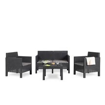 TOOMAX ITALY Καθιστικό-Σαλόνι Κήπου 4 Ατόμων + Τραπέζι Κήπου Πολυπροπυλένιο Rattan Ανθρακί PENELOPE 4 SEATS