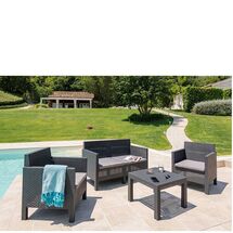 TOOMAX ITALY Καθιστικό-Σαλόνι Κήπου 4 Ατόμων + Τραπέζι Κήπου Πολυπροπυλένιο Rattan Ανθρακί PENELOPE 4 SEATS