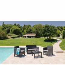 TOOMAX ITALY Καθιστικό-Σαλόνι Κήπου 4 Ατόμων + Τραπέζι Κήπου Πολυπροπυλένιο Rattan Ανθρακί PENELOPE 4 SEATS