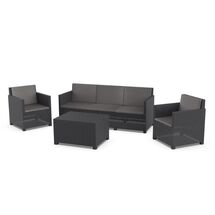 TOOMAX ITALY Καθιστικό-Σαλόνι Κήπου 5 Ατόμων + Τραπέζι Κήπου με Αποθηκευτικό Χώρο Πολυπροπυλένιο Rattan Ανθρακί AURELIA 5 SEATS
