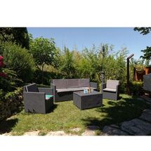 TOOMAX ITALY Καθιστικό-Σαλόνι Κήπου 5 Ατόμων + Τραπέζι Κήπου με Αποθηκευτικό Χώρο Πολυπροπυλένιο Rattan Ανθρακί AURELIA 5 SEATS