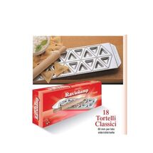 IMPERIA Ιταλίας Raviolamp Φόρμα Design 18 θέσεων Αλουμινίου Ασημί για Τριγωνικά Ζυμαρικά Tortelli Classici 33.5x11.5x2cm και Ξύλινος ΠλάστηςIMPERIA Ιταλίας Raviolamp Φόρμα Design 18 θέσεων Αλουμινίου Ασημί για Τριγωνικά Ζυμαρικά Tortelli Classici 33.5x11.5x2cm και Ξύλινος Πλάστης
