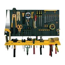 Εργαλειοθήκη Τοίχου/Organiser 100x21.3x50cm Πλαστικό με Διάτρητη Πλάτη 2 Ράφια 50 Γάντζους Μαύρο-Πορτοκαλί Artplast Ιταλίας