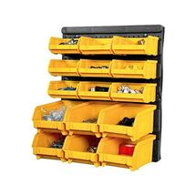 Εργαλειοθήκη Τοίχου/Organiser 32.3x18x38.5cm Πλαστικό ΣΕΤ 15 τεμαχίων με Διάτρητη Πλάτη 9+6 Σκαφάκια Μαύρο-Πορτοκαλί Artplast Ιταλίας