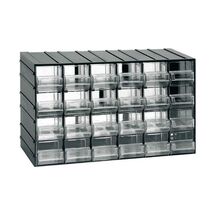 Artplast Ιταλίας Σύστημα Αποθήκευσης Πολλαπλών Χρήσεων/Συρταριέρα Εργαλειοθήκη Organiser 38.2x14.8x23cm με 24 Διάφανα Συρτάρια Μαύρο