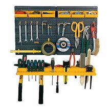 Εργαλειοθήκη Τοίχου/Organiser 64.6x14x38.5cm Πλαστικό με Διάτρητη Πλάτη 1 Ράφι 6 Σκαφάκια 19 Γάντζους Μαύρο-Πορτοκαλί Artplast Ιταλίας