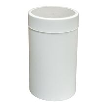 Κάδος Απορριμμάτων Πλαστικός 28lt  Ø30x50cm Πολυχρηστικός με Αιωρούμενο Καπάκι Λευκό-Πέτρα