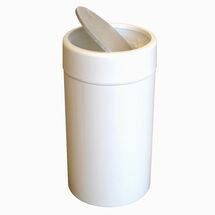 Κάδος Απορριμμάτων Πλαστικός 28lt  Ø30x50cm Πολυχρηστικός με Αιωρούμενο Καπάκι Λευκό-Πέτρα