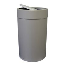 Κάδος Απορριμμάτων Πλαστικός 28lt  Ø30x50cm Πολυχρηστικός με Αιωρούμενο Καπάκι ΓκρέΪζ-Πέτρα