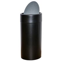 VIOMES Ελλάδας Κάδος Απορριμμάτων Πλαστικός 36lt  Ø30x65cm Πολυχρηστικός με Αιωρούμενο Καπάκι Μαύρο-Λάβα