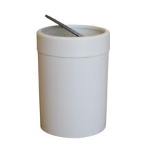 Κάδος Απορριμμάτων Πλαστικός 7lt  Ø20x28cm Πολυχρηστικός με Αιωρούμενο Καπάκι Λευκό-Λάβα