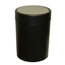 Κάδος Απορριμμάτων Πλαστικός 7lt  Ø20x28cm Πολυχρηστικός με Αιωρούμενο Καπάκι Μαύρο-Λάβα