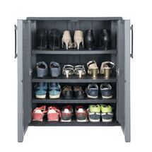 ARTPLAST Ιταλίας Παπουτσοθήκη-Ντουλάπα 68x37x84cm με 3 Ράφια-4Αποθηκευτικούς Χώρους 10kg Μεταλλικούς STRONG Μεντεσέδες Γκρι Σκούρο EASYLINE