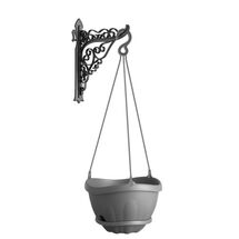 Γλάστρα Τοίχου Κρεμαστή με Γωνία Στήριξης Ø28x20cm12.5lt Πλαστική 0.43Kg Gondola Set Γκρι BAMA Ιταλίας