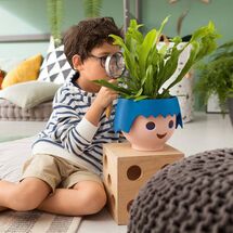 LECHUZA OJO PLAYMOBIL Γλάστρα/Κασπώ 21x21x15.75cm Αυτοποτιζόμενη FIRE RED Γερμανίας