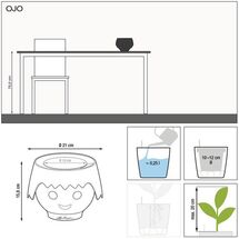 LECHUZA OJO PLAYMOBIL Γλάστρα/Κασπώ 21x21x15.75cm Αυτοποτιζόμενη FIRE RED Γερμανίας