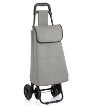 VESTA Καρότσι Λαϊκής 36lt Μεταλλικό 35x48x84cm 2+2 Ρόδες με Σάκο Πολυεστέρα 600D Αντοχής 25kg Γκρι