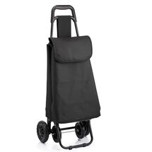 VESTA Καρότσι Λαϊκής 36lt Μεταλλικό 35x48x84cm 2+2 Ρόδες με Σάκο Πολυεστέρα Αντοχής 25kg Μαύρο