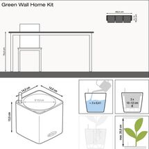 LECHUZA GREEN WALL Color Επιτοίχια Γλάστρα 48x6x14cm Αυτοποτιζόμενη 1.9kg με Εσωτερικά Δοχεία ΑΝΘΡΑΚΙ Γερμανίας