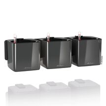 LECHUZA GREEN WALL Glossy Επιτοίχια Γλάστρα 48x6x14cm Αυτοποτιζόμενη 1.9kg με Εσωτερικά Δοχεία ΑΝΘΡΑΚΙ Γερμανίας