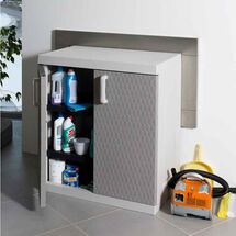 TOOMAX Ιταλίας XXL Πλαστική Ντουλάπα 89x54x96cm 16.5kg με 2 Εσωτερικά Ράφια-3 Χώρους MAX Αντοχή 120kg GREY/WARM GREY RATTAN XXL TUV/GS FASHION