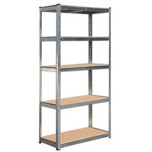 VESTA Μεταλλική Γαλβανιζέ Ραφιέρα Dexion 5όροφη 100x45x180cm με Μοριοσανίδες Πάχους 4mm 14kg Πάχος Δοκών 0.63mm MAX Αντοχή 875kg (175kg / Ράφι)