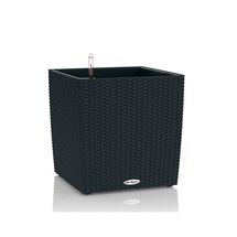 LECHUZA Cube Cottage 40 Επιδαπέδια Γλάστρα 39x39x40cm Αυτοποτιζόμενη με Δοχείο Φύτευσης Μαύρο του Γραφίτη Γερμανίας