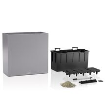 LECHUZA Canto WIDE 80 Επιδαπέδια Γλάστρα 79x37x76cm Αυτοποτιζόμενη Μαύρο του Γραφίτη Όψη Φυσική Πέτρα Γερμανίας