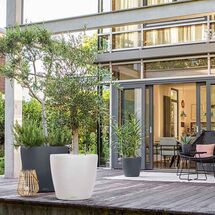 LECHUZA Classico 70 Επιδαπέδια Γλάστρα Ø68x65cm Αυτοποτιζόμενη Slate Grey / Ανθρακί Γερμανίας