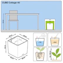 LECHUZA Cube Cottage 40 Επιδαπέδια Γλάστρα 39x39x40cm Αυτοποτιζόμενη με Δοχείο Φύτευσης Μαύρο του Γραφίτη Γερμανίας