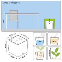 LECHUZA Cube Cottage 50 Επιδαπέδια Γλάστρα 49x49x49.5cm Αυτοποτιζόμενη με Δοχείο Φύτευσης Sand Brown Γερμανίας