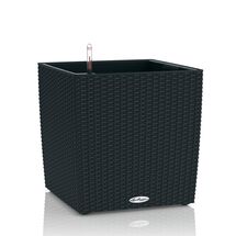 LECHUZA Cube Cottage 50 Επιδαπέδια Γλάστρα 49x49x49.5cm Αυτοποτιζόμενη με Δοχείο Φύτευσης Μαύρο του Γραφίτη Γερμανίας