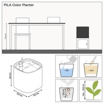 LECHUZA PILA Color Planter Γλάστρα 35.5x35.5x32.5cm ΑΥΤΟΠΟΤΙΖΟΜΕΝΗ με Δοχείο Φύτευσης Slate Grey Γερμανίας/German Design Award 2021