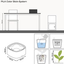 LECHUZA PILA Color Stick Γλάστρα 35.5x35.5x16.6cm ΑΥΤΟΠΟΤΙΖΟΜΕΝΗ με Δοχείο Φύτευσης για 4 Γλαστράκια Coral Red Γερμανίας/German Design Award 2021