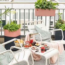 LECHUZA PILA Color Planter Γλάστρα 35.5x35.5x32.5cm ΑΥΤΟΠΟΤΙΖΟΜΕΝΗ με Δοχείο Φύτευσης Slate Grey Γερμανίας/German Design Award 2021