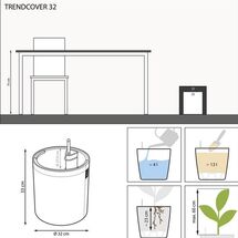 LECHUZA TRENDCOVER Cork 32 Γλάστρα με Φυσική Όψη Φελλού Ø32x33cm Αυτοποτιζόμενη με Δοχείο Φύτευσης Dark Natural Γερμανίας