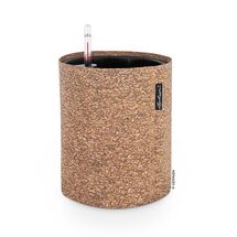 LECHUZA TRENDCOVER Cork 23 Γλάστρα με Φυσική Όψη Φελλού Ø23x26.5cm Αυτοποτιζόμενη με Δοχείο Φύτευσης Dark Natural Γερμανίας