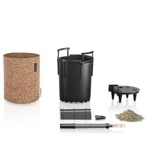 LECHUZA TRENDCOVER Cork 23 Γλάστρα με Φυσική Όψη Φελλού Ø23x26.5cm Αυτοποτιζόμενη με Δοχείο Φύτευσης Dark Natural Γερμανίας