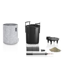 LECHUZA TRENDCOVER Felt 32 Γλάστρα με Φυσική Όψη Τσόχας Ø32x33cm Αυτοποτιζόμενη με Δοχείο Φύτευσης Light Grey Γερμανίας