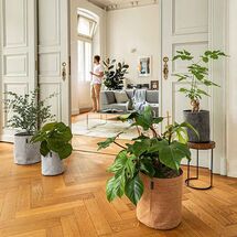 LECHUZA TRENDCOVER Cork 23 Γλάστρα με Φυσική Όψη Φελλού Ø23x26.5cm Αυτοποτιζόμενη με Δοχείο Φύτευσης Dark Natural Γερμανίας